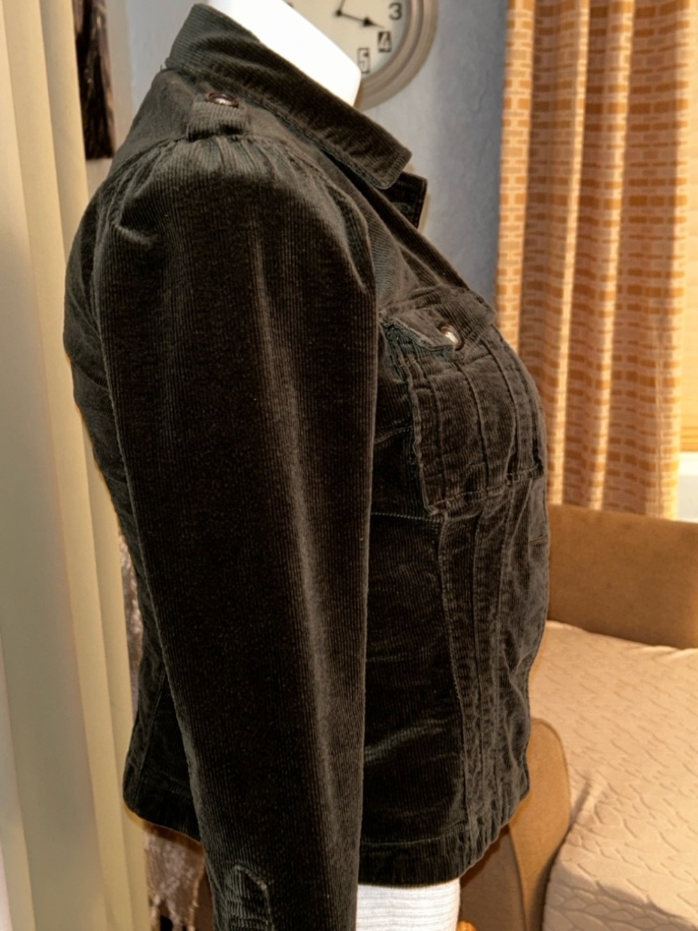 Kut from the Kloth Dark Green a Corduroy Jean Jacket Size M